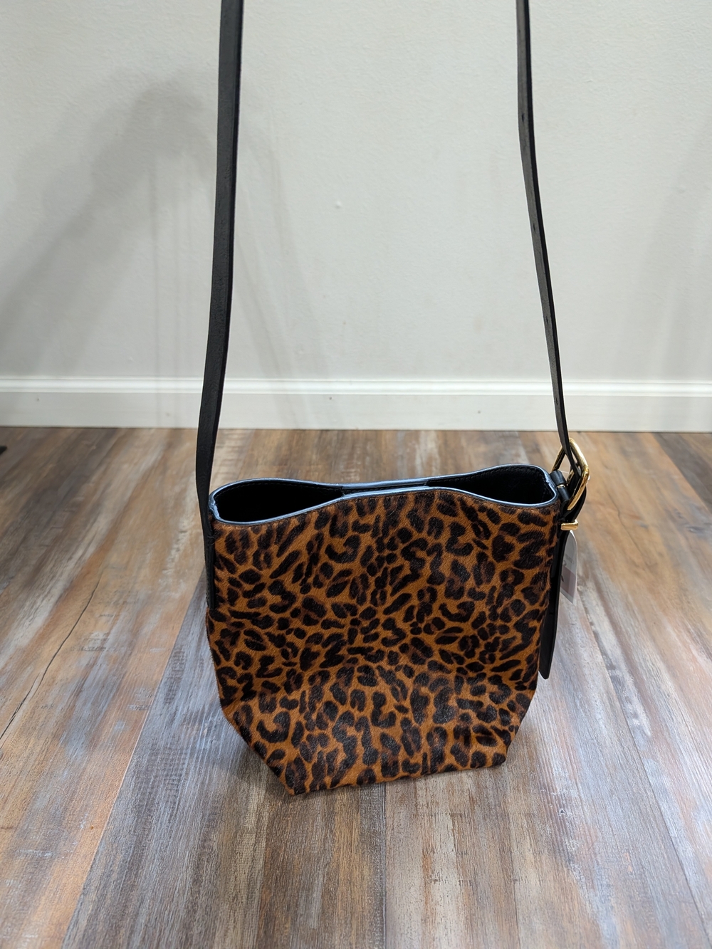 Madewell Essential Mini Bucket Tote Leopard Calf Hair NWT NM989